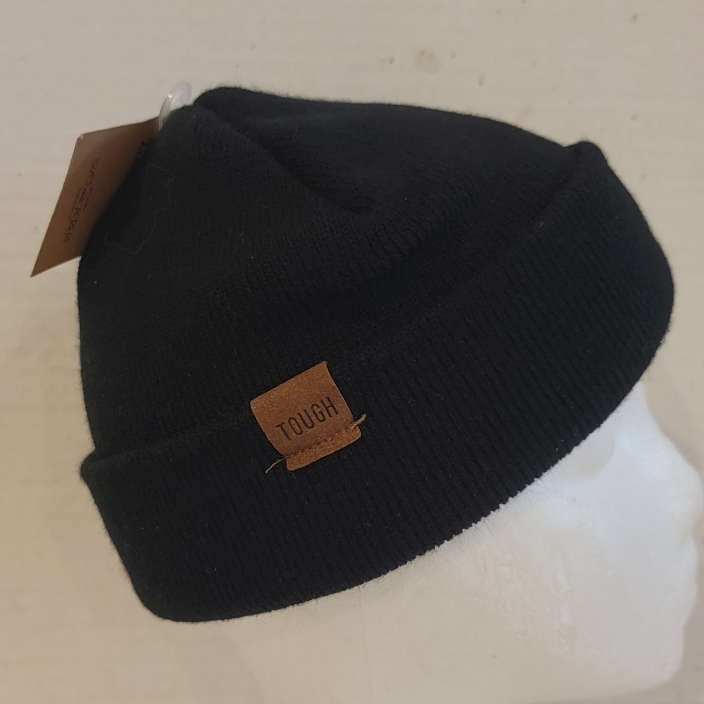 NEW WITH TAG - UNISEX - TOUGH OUTFITTERS BLACK BEANIE - ONE SIZE